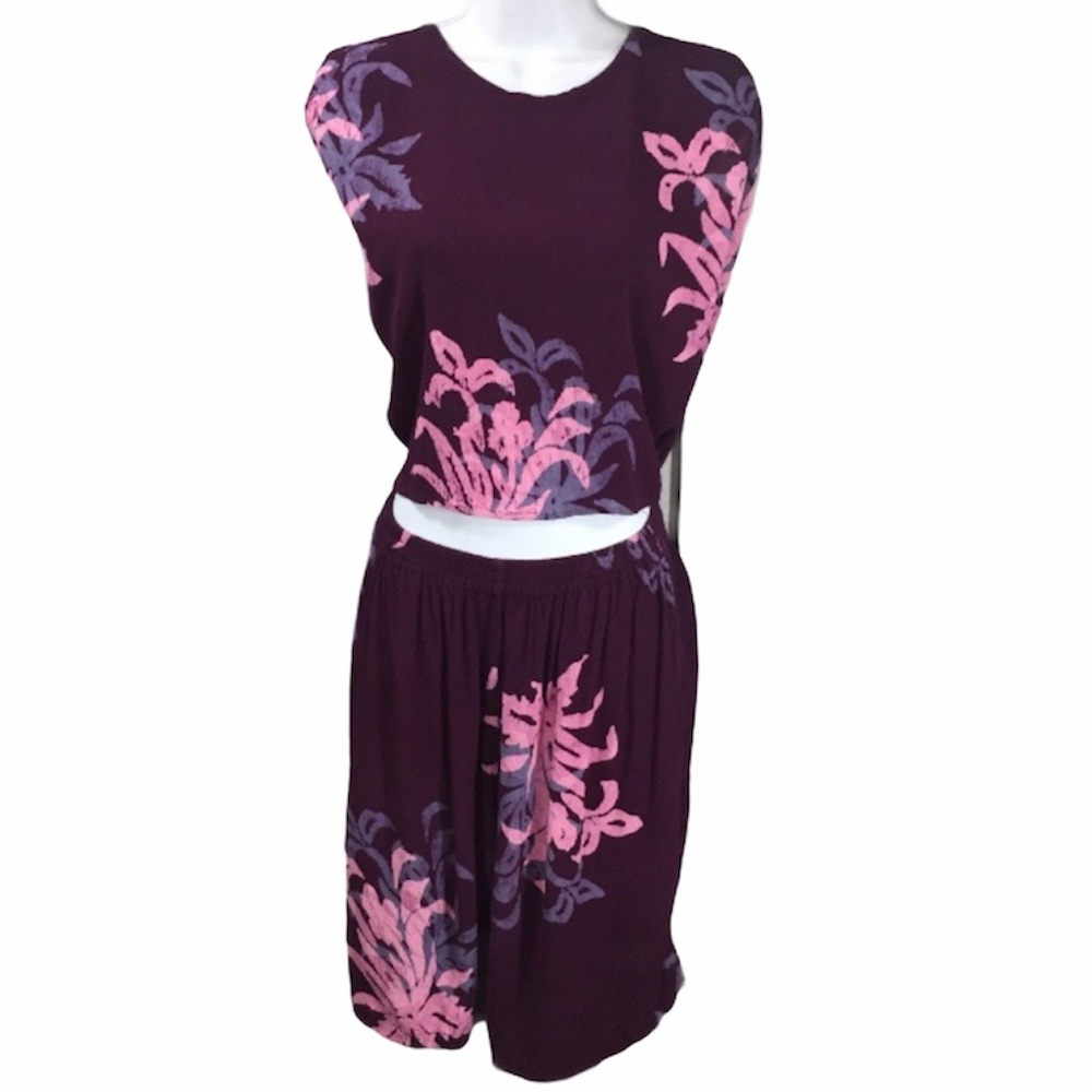 OK MIKE One Size 2 Pc Set Vintage Crop Top Shorts